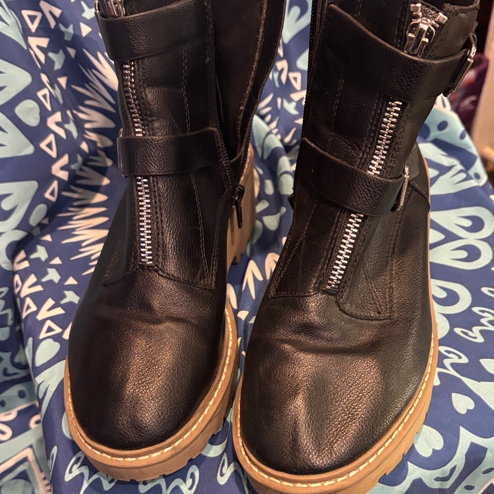 Trendy Black Ankle Booties with Buckle Detail - Picture 6 of 6
